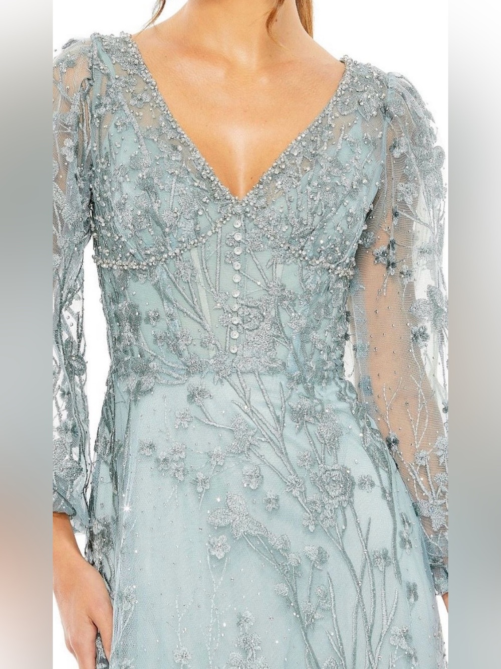 Mac Duggal 20512 NWT Long Sleeve Formal Dress - Picture 4 of 10